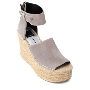 Dolce Vita Women's Straw Suede Platform Wedge Espadrille Sandals size 8
